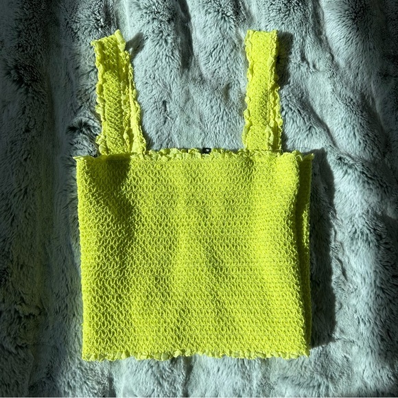Alice + Olivia Neon Yellow Crop Camisole - Picture 2 of 4